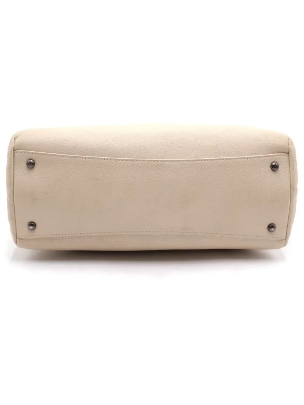 Chanel CC Logo Tweed Flap Silver 2-Way Chain Tote Shoulder Bag Ivory White
